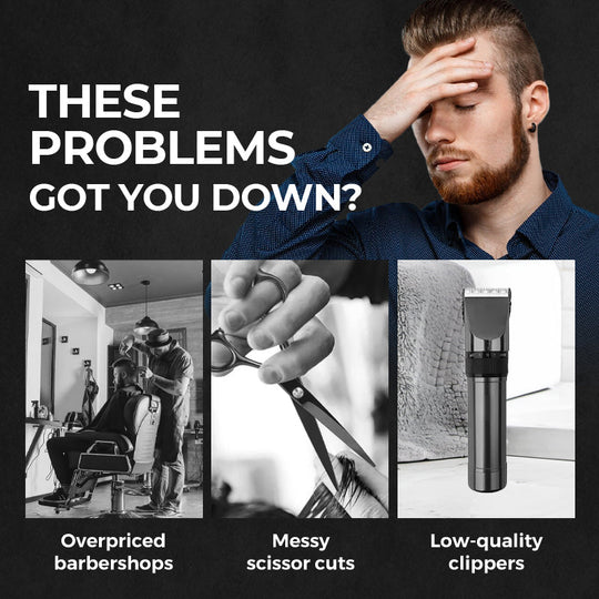 Professionellt digitalt hårklippningsset, magnetisk motor med låg ljudnivå, LCD-skärm, lång drifttid & Kyldesign (hållbar, salongsklassad)