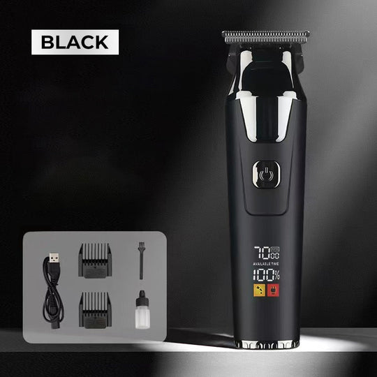 Professionellt digitalt hårklippningsset, magnetisk motor med låg ljudnivå, LCD-skärm, lång drifttid & Kyldesign (hållbar, salongsklassad)