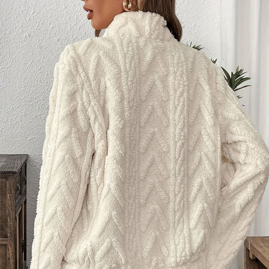 Sweat-shirt à demi-zip et poche molletonnée