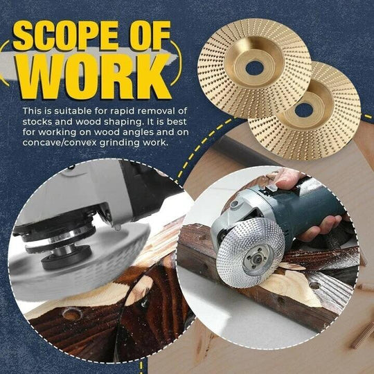 🥳2026 HOT SALE🥳💞50K+ SOLD!⚙️Premium Wood Carving Disc – Super sharp, fast cutting. Fits standard grinder, removes wood easily. A workshop hero! 🔥✨