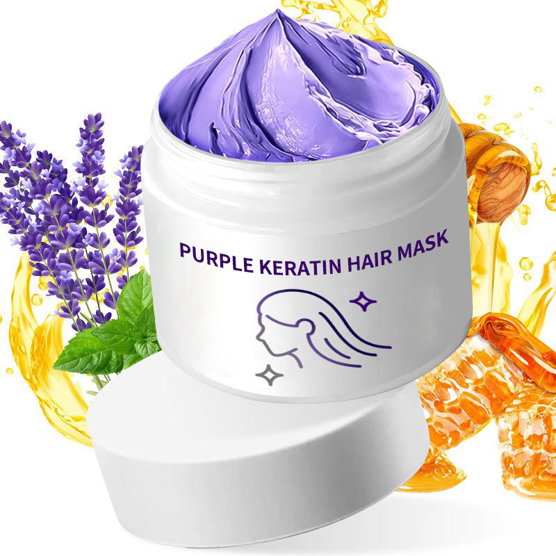 💜ACQUISTA 3 E RICEVI 2 GRATIS✨Maschera per capelli alla cheratina viola - Riparazione intensa per capelli ricci o colorati, ripristina la lucentezza & Morbidezza in 3 minuti🌿🧴