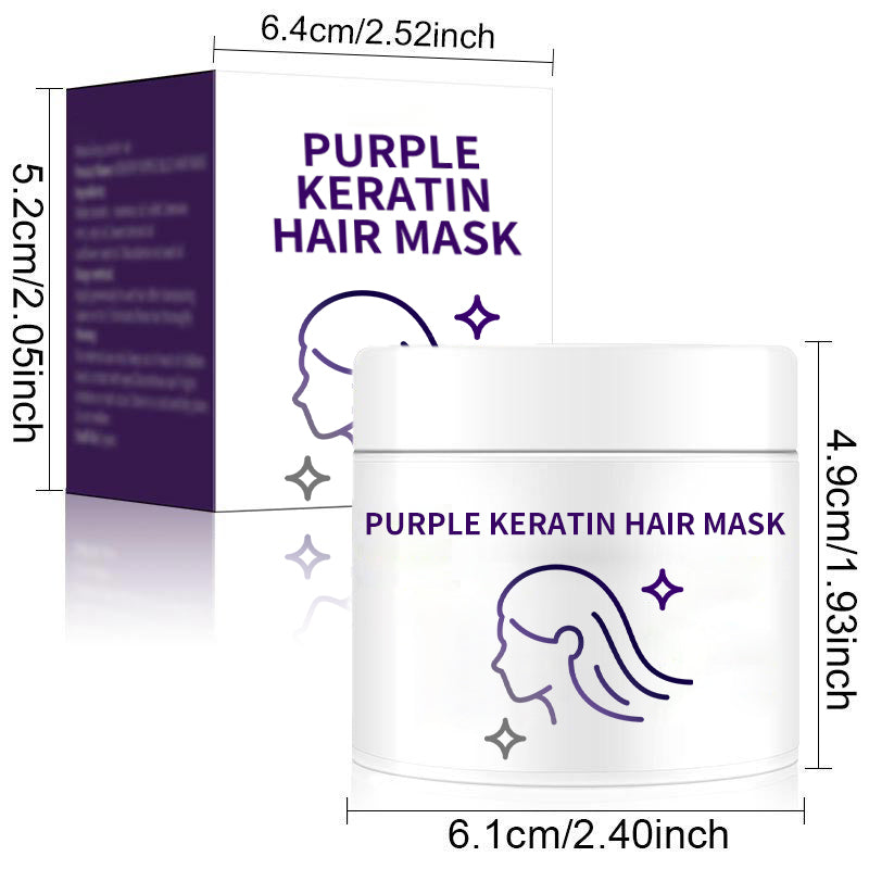 💜ACQUISTA 3 E RICEVI 2 GRATIS✨Maschera per capelli alla cheratina viola - Riparazione intensa per capelli ricci o colorati, ripristina la lucentezza & Morbidezza in 3 minuti🌿🧴