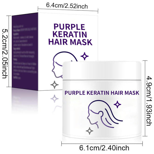 💜ACQUISTA 3 E RICEVI 2 GRATIS✨Maschera per capelli alla cheratina viola - Riparazione intensa per capelli ricci o colorati, ripristina la lucentezza & Morbidezza in 3 minuti🌿🧴