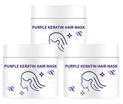 💜ACQUISTA 3 E RICEVI 2 GRATIS✨Maschera per capelli alla cheratina viola - Riparazione intensa per capelli ricci o colorati, ripristina la lucentezza & Morbidezza in 3 minuti🌿🧴