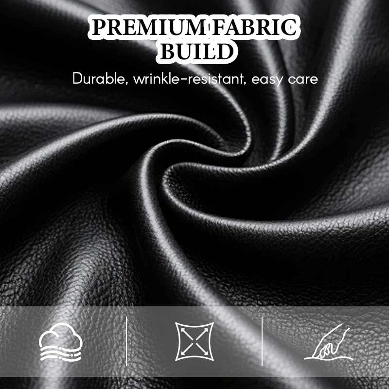 Mellanlång konstläderkappa för män