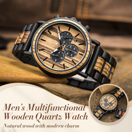 ✨New Arrival 50% Off✨Men’s Multifunctional Wooden Quartz Watch🎁