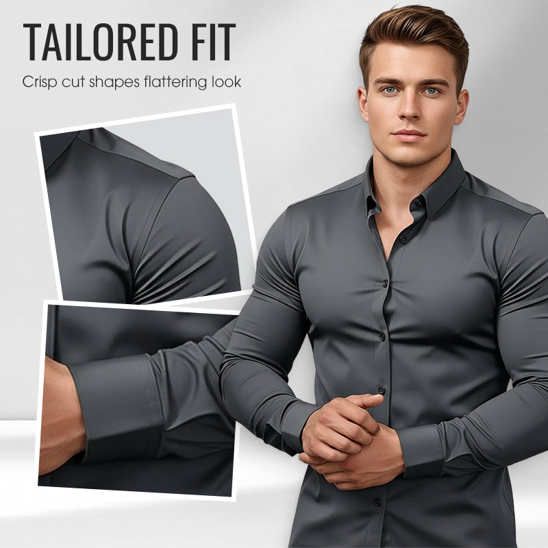 🔥Letzter Tag im Angebot: 50 % Rabatt🔥Herrenhemden mit Reverskragen, langen Ärmeln und Knopfleiste, einfarbig