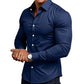 🔥Last Day Sale 50% Off🔥Men's Solid Color Lapel Long Sleeve Button-Down Shirts