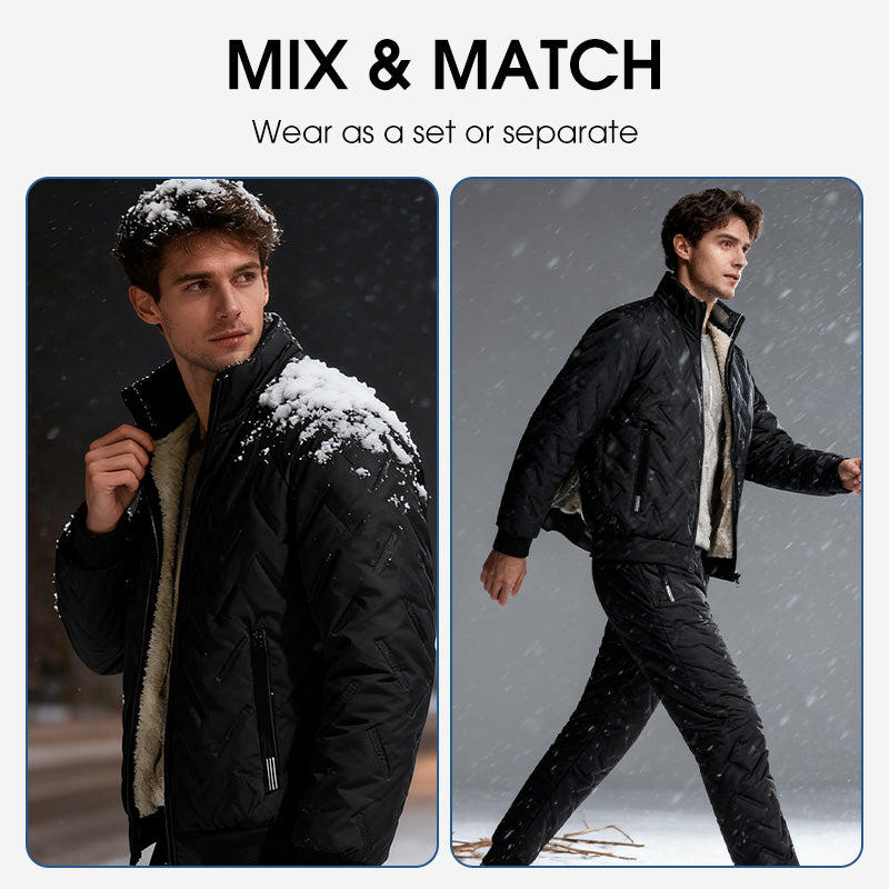 Ensemble deux pièces élégant composé d'une veste et d'un pantalon chauds pour homme