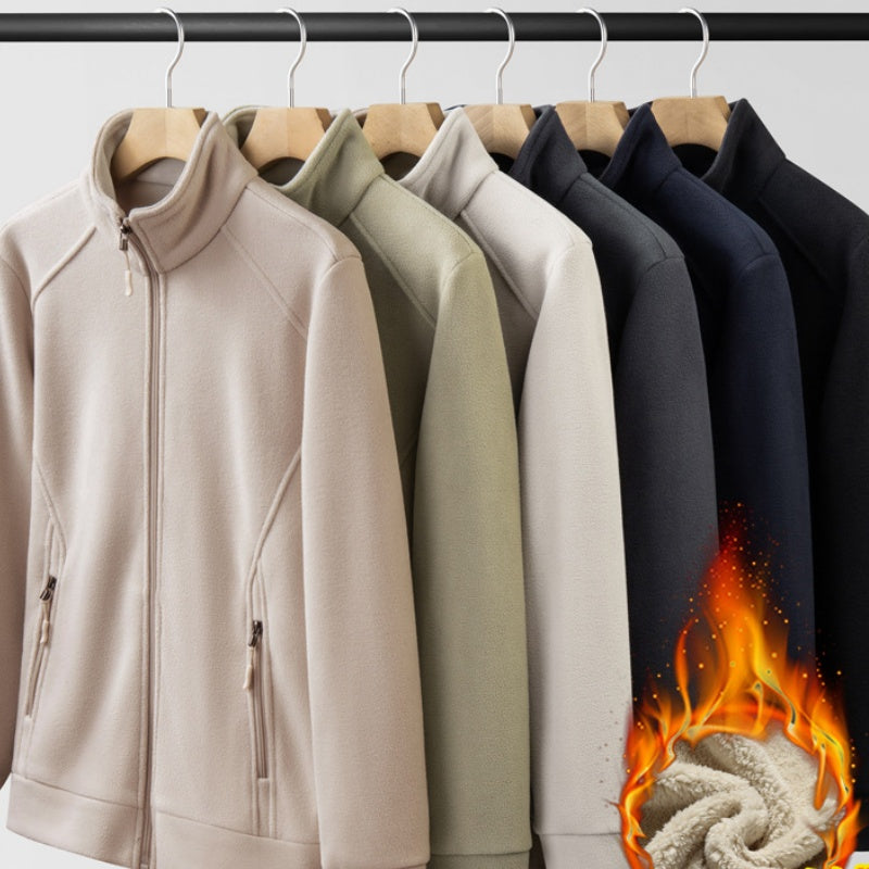 Avslappnad passform för män avslappnad jacka med plyschfoder