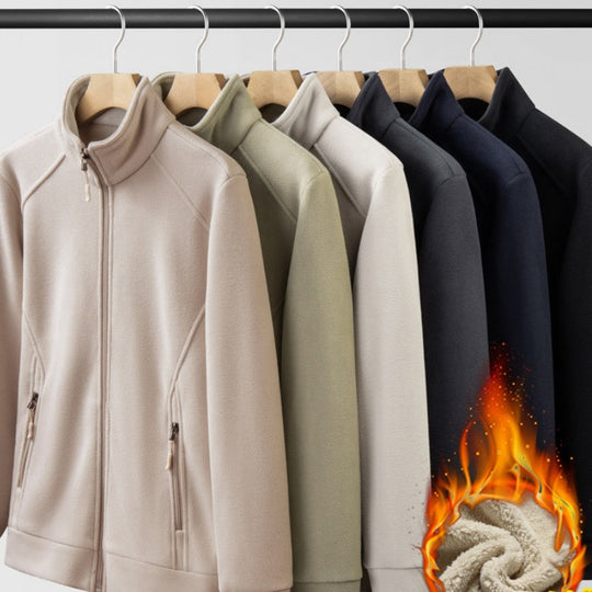 Avslappnad passform för män avslappnad jacka med plyschfoder