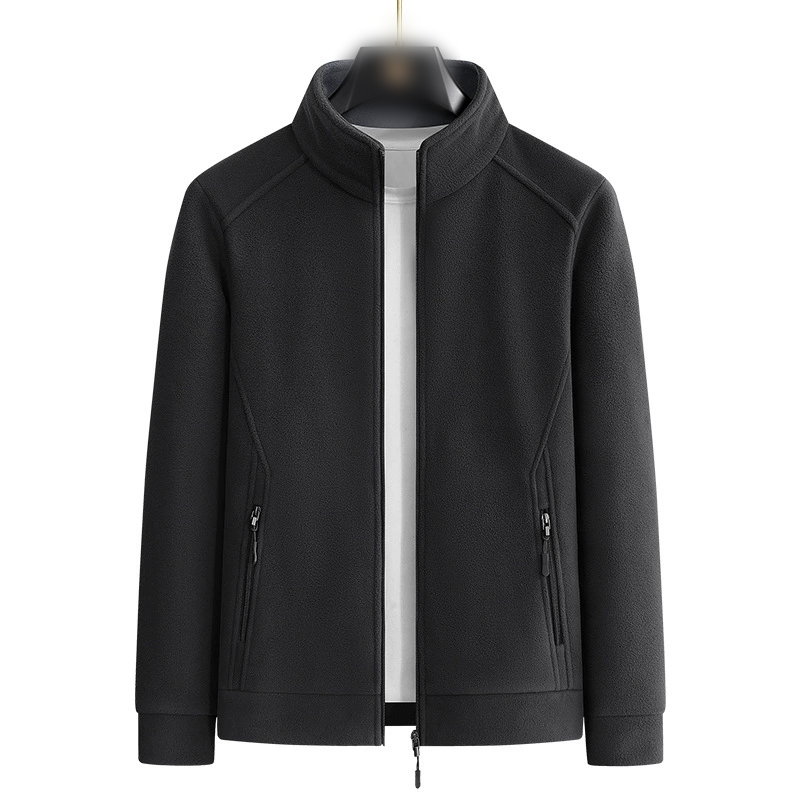 Avslappnad passform för män avslappnad jacka med plyschfoder