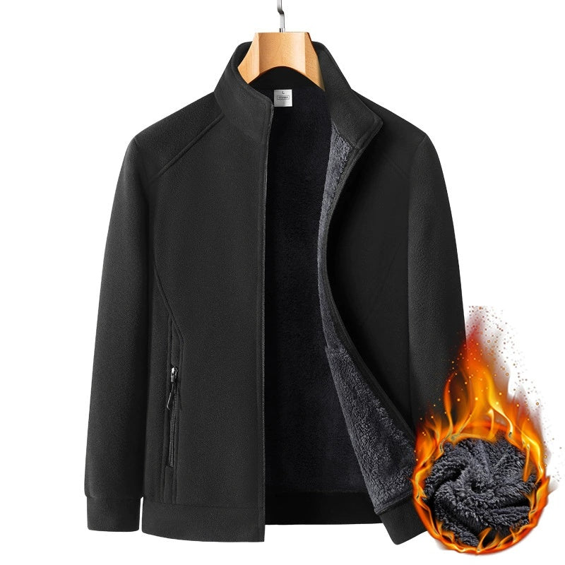 Avslappnad passform för män avslappnad jacka med plyschfoder