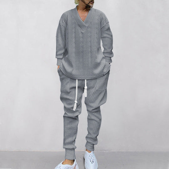 💥Arrived Today-SAVE 66%💥Men's 2-Piece V-Neck Baggy Sweatshirt & Joggers Set