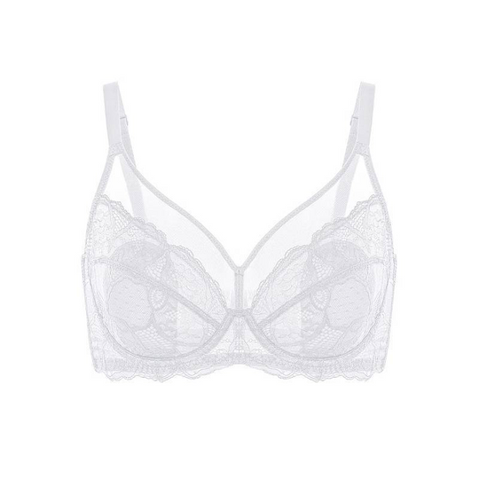💞50K+ SOLD!👙HSIA Enchante Floral Lace Plus Size Underwire Unlined Unpadded Minimizer Full Coverage Bra Women's Wear Comfortable Breathable Mesh Cup