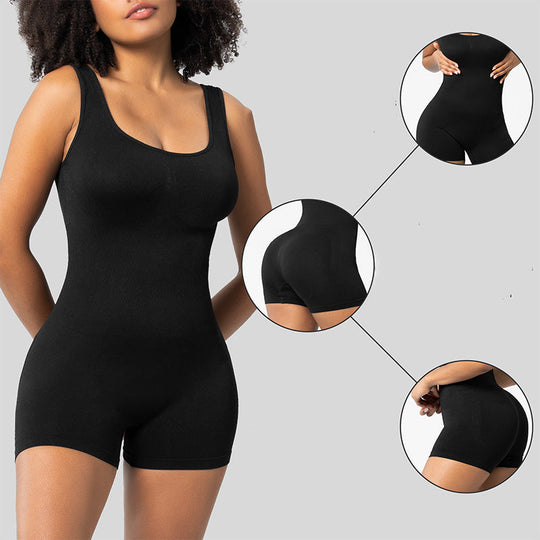 🎁 50% DE RÉDUCTION ! ✨ Gaine Amincissante 1 Pièce – Sculpte Ventre & Hanches, Invisible sous les Vêtements, Confort Respirant 💃🖤