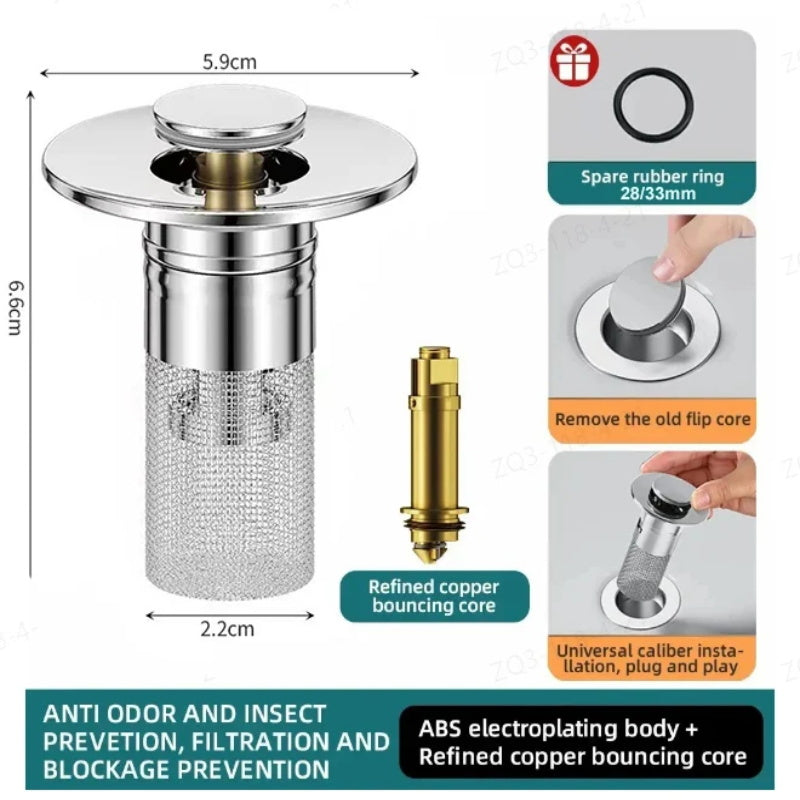 🚿✨ 💥LAST DAY SALE 49% OFF Sets!!🔥Stainless Steel Floor Drain Filter – Stop Hair Clogs Before They Start