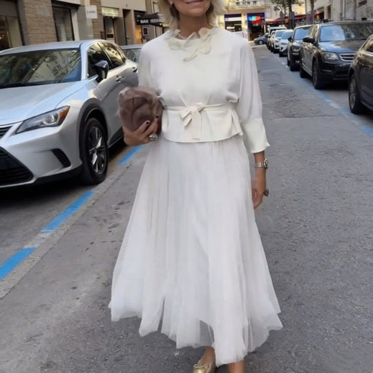 📢📢50 % de réduction !! ⏰Ensemble deux pièces composé d'un haut à manches longues en tricot pour femme et d'une robe sans manches