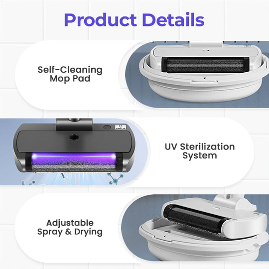📢📢خصم 60% !! ⏰منظف ​​أرضيات ذكي لاسلكي 3 في 1