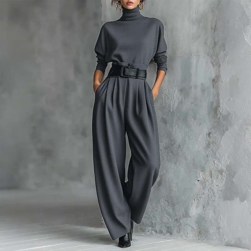 👚 50% DE RÉDUCTION ! 🎉 Ensemble Femme Col Roulé – Élégant, Confortable & Coupe Moderne 👖📦