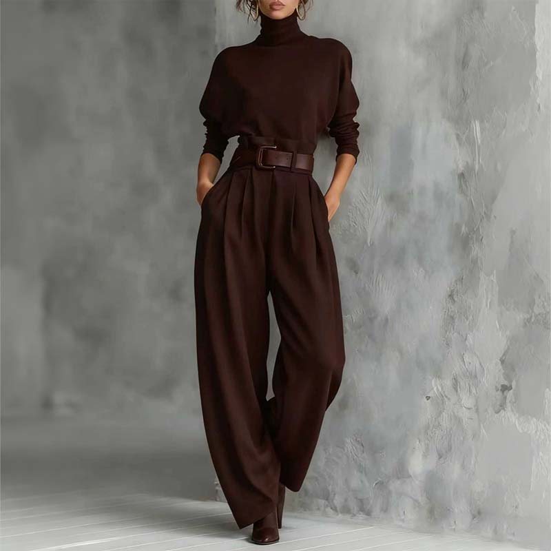 👚 50% DE RÉDUCTION ! 🎉 Ensemble Femme Col Roulé – Élégant, Confortable & Coupe Moderne 👖📦