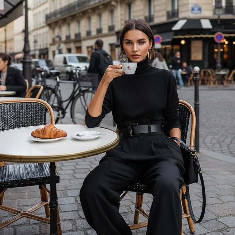 👚 50% DE RÉDUCTION ! 🎉 Ensemble Femme Col Roulé – Élégant, Confortable & Coupe Moderne 👖📦