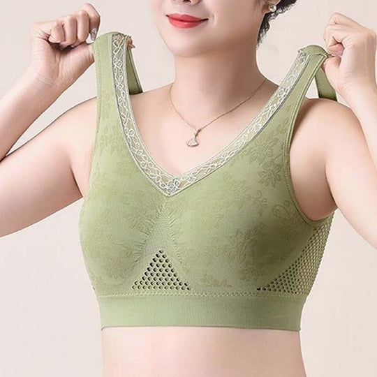 High-Support Wireless Lace Bra for Women