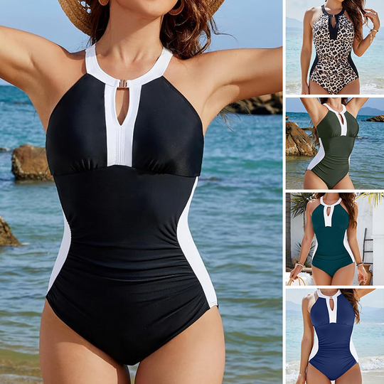 💖LAST DAY SALE 53% OFF💕Full Coverage Retro Color Block Slimming Swimwear