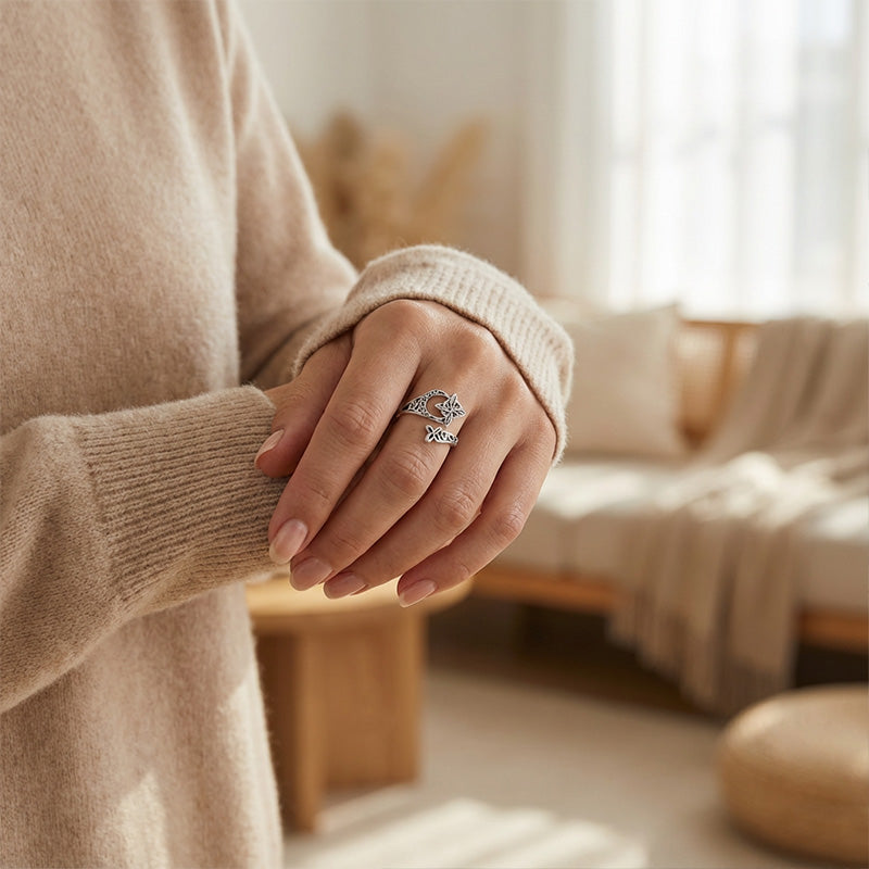 💍Valentine's Day Early Bird Special💕Celtic Knot Ring – Open Adjustable Design, Timeless Symbolism & Hypoallergenic ✨