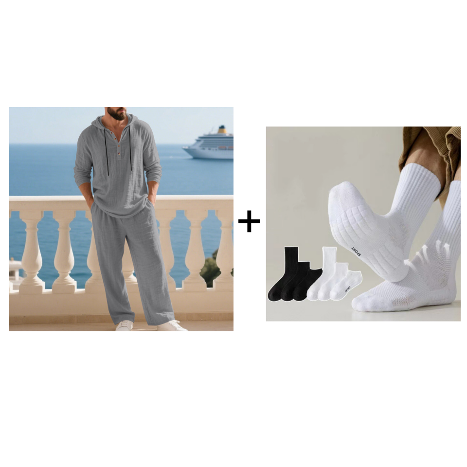 Men's Hooded Casual Loose Top & Pants 2-Piece Set