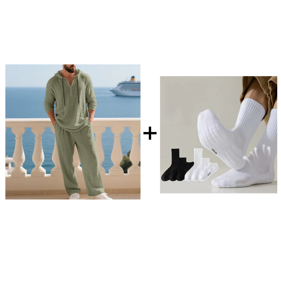 Men's Hooded Casual Loose Top & Pants 2-Piece Set