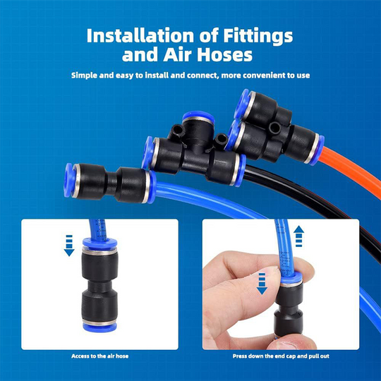 🔧 50% OFF NOW! 💨 1/4" Pneumatic Air Hose Fittings Kit – Push-to-Connect, Leak-Proof & Durable Construction ⚙️