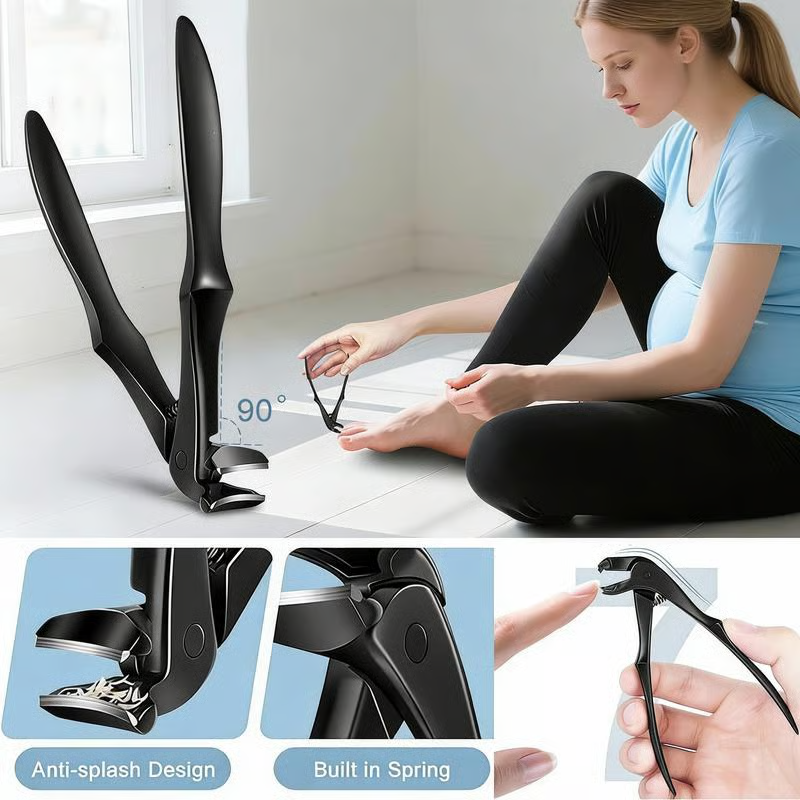 🏆50K+ SOLD! ✂️ Black Curved Nail Clipper – Ergonomic & Easy for Seniors