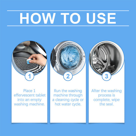 📢📢50%  OFF !! ⏰Powerful Washing Machine Cleaner Tablets - 12 Counts