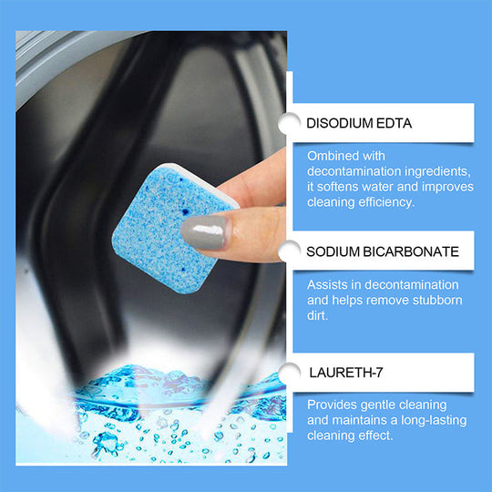 📢📢50%  OFF !! ⏰Powerful Washing Machine Cleaner Tablets - 12 Counts
