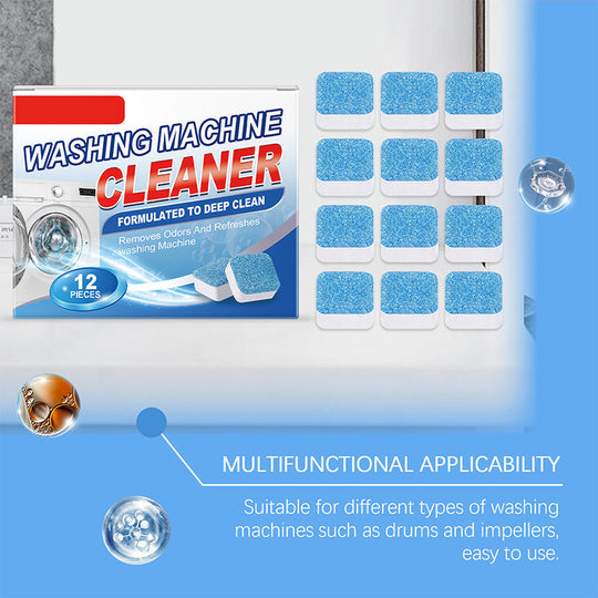 📢📢50%  OFF !! ⏰Powerful Washing Machine Cleaner Tablets - 12 Counts
