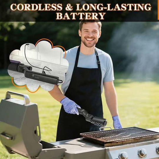 🍖Cordless Electric BBQ Brush Cleaner – Deep Cleaning, Long Handle & Rechargeable🔋