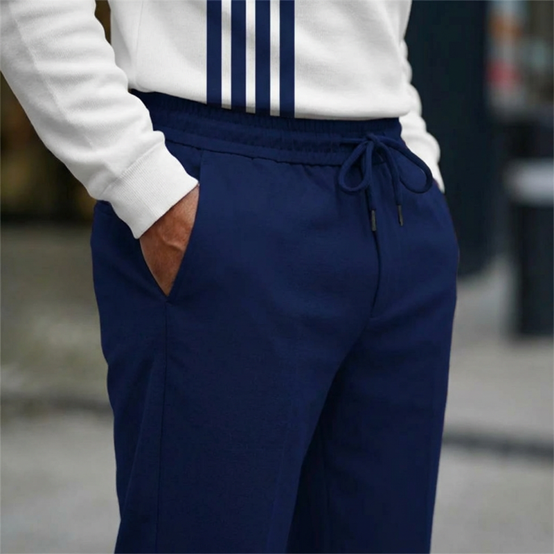💎 50% DE RÉDUCTION ! 💎 Ensemble Homme Imprimé Graphique – Pull à Col Quart-Zip & Pantalon Assorti, Coupe Décontractée & Tissu Respirant 👕🌿
