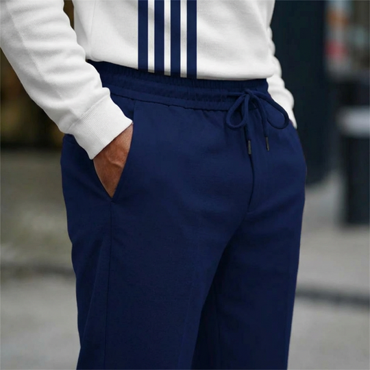 💎 50% DE RÉDUCTION ! 💎 Ensemble Homme Imprimé Graphique – Pull à Col Quart-Zip & Pantalon Assorti, Coupe Décontractée & Tissu Respirant 👕🌿