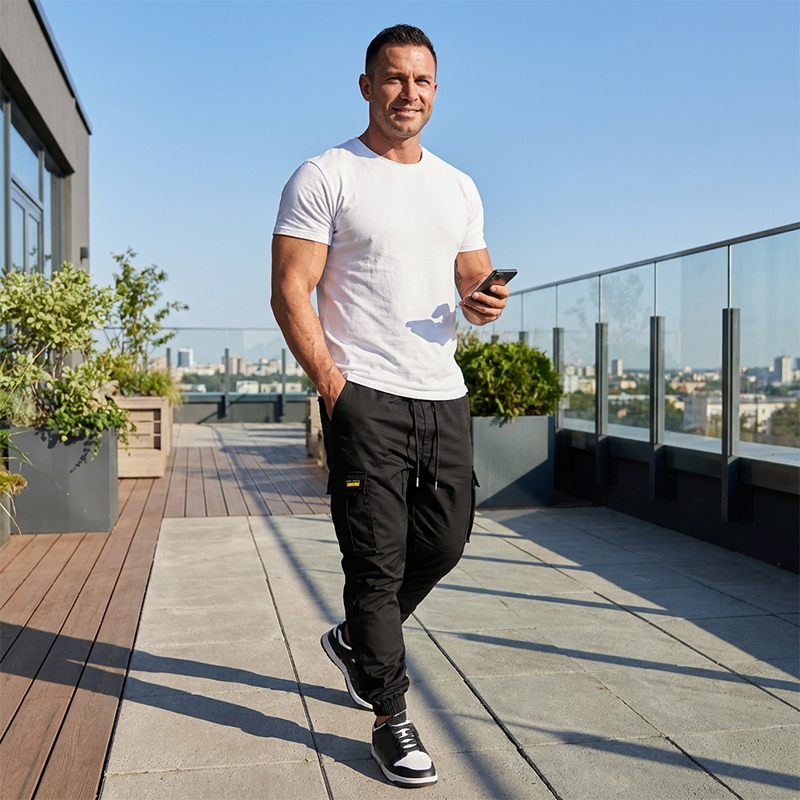 Men's Cargo Joggers – Drawstring Waist & Tapered Fit