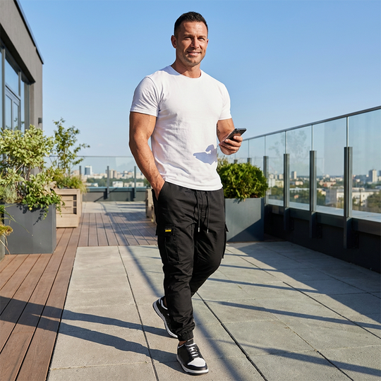 Men's Cargo Joggers – Drawstring Waist & Tapered Fit