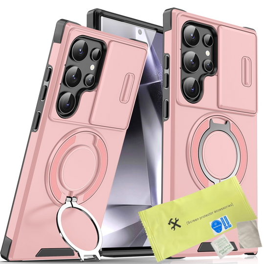 💎 50% OFF! 💎 Magnetic Stand Phone Case for Samsung – Slide Camera Cover, 360° Ring Grip & Kickstand, Full Protection 📱
