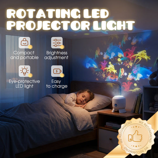 🎉Dynamic Rotating LED Projector Light – Auto Rotating Dynamic Effect, Bright & Soft Lighting, Wide Application for Party & Home Decor ✨