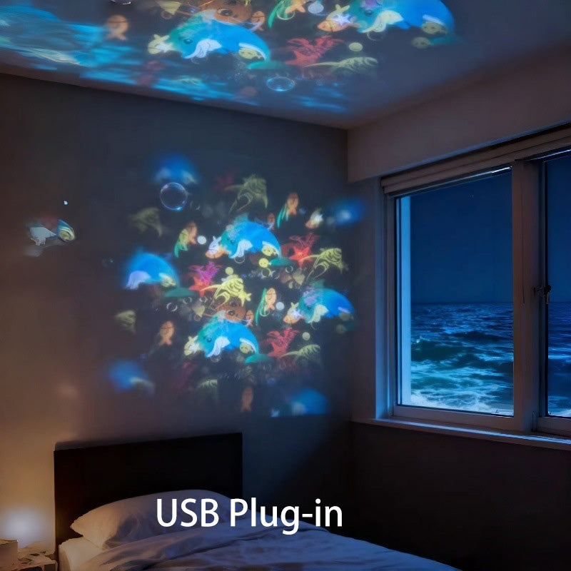 🎉Dynamic Rotating LED Projector Light – Auto Rotating Dynamic Effect, Bright & Soft Lighting, Wide Application for Party & Home Decor ✨