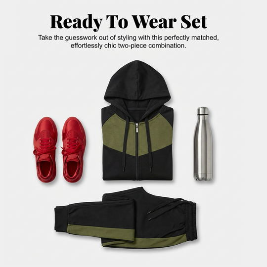 Ensemble survêtement 2 pièces color block pour femme