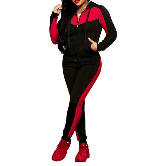 Ensemble survêtement 2 pièces color block pour femme