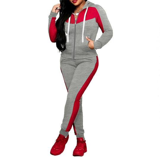 Ensemble survêtement 2 pièces color block pour femme
