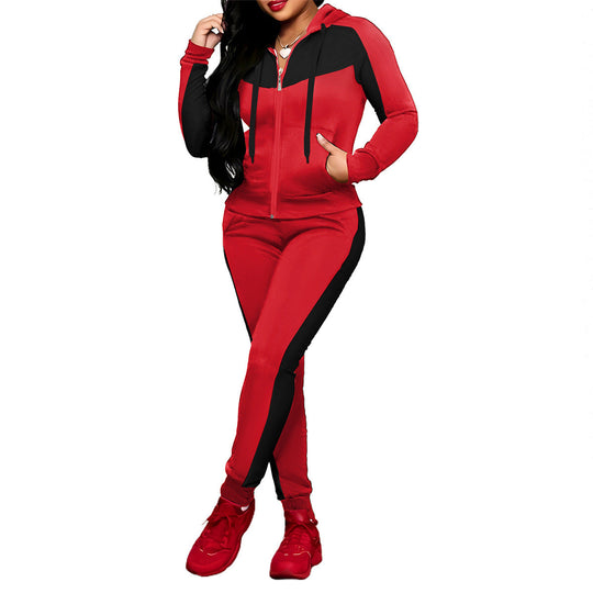 Ensemble survêtement 2 pièces color block pour femme
