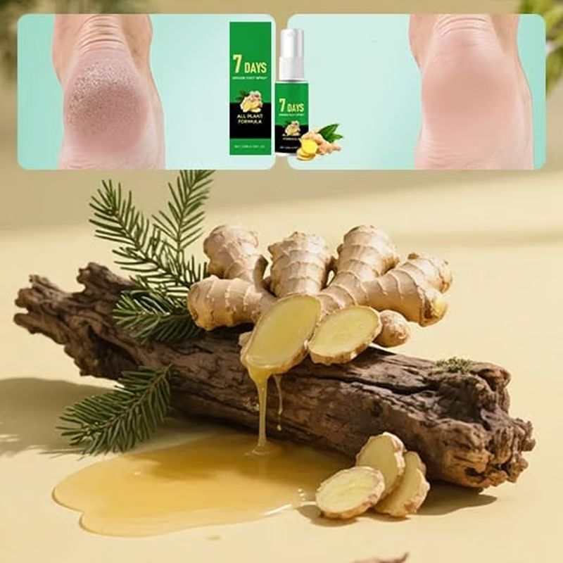 🔥LAST DAY - BUY 2 GET 1 FREE!🏆FootGlow 7-Day Ginger Foot Exfoliating Spray🌿Fast Shipping 🚚💨
