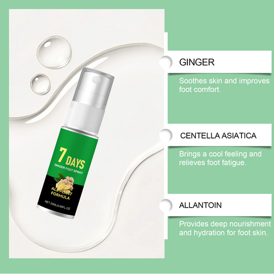 🔥LAST DAY - BUY 2 GET 1 FREE!🏆FootGlow 7-Day Ginger Foot Exfoliating Spray🌿Fast Shipping 🚚💨